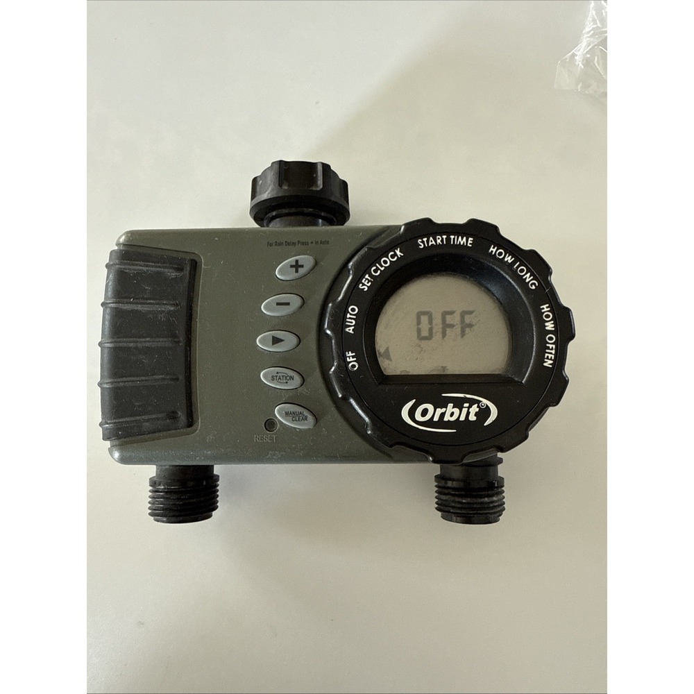 ORBIT 2-OUTLET HOSE FAUCET TIMER MODEL 24713. (4979) Works Great
